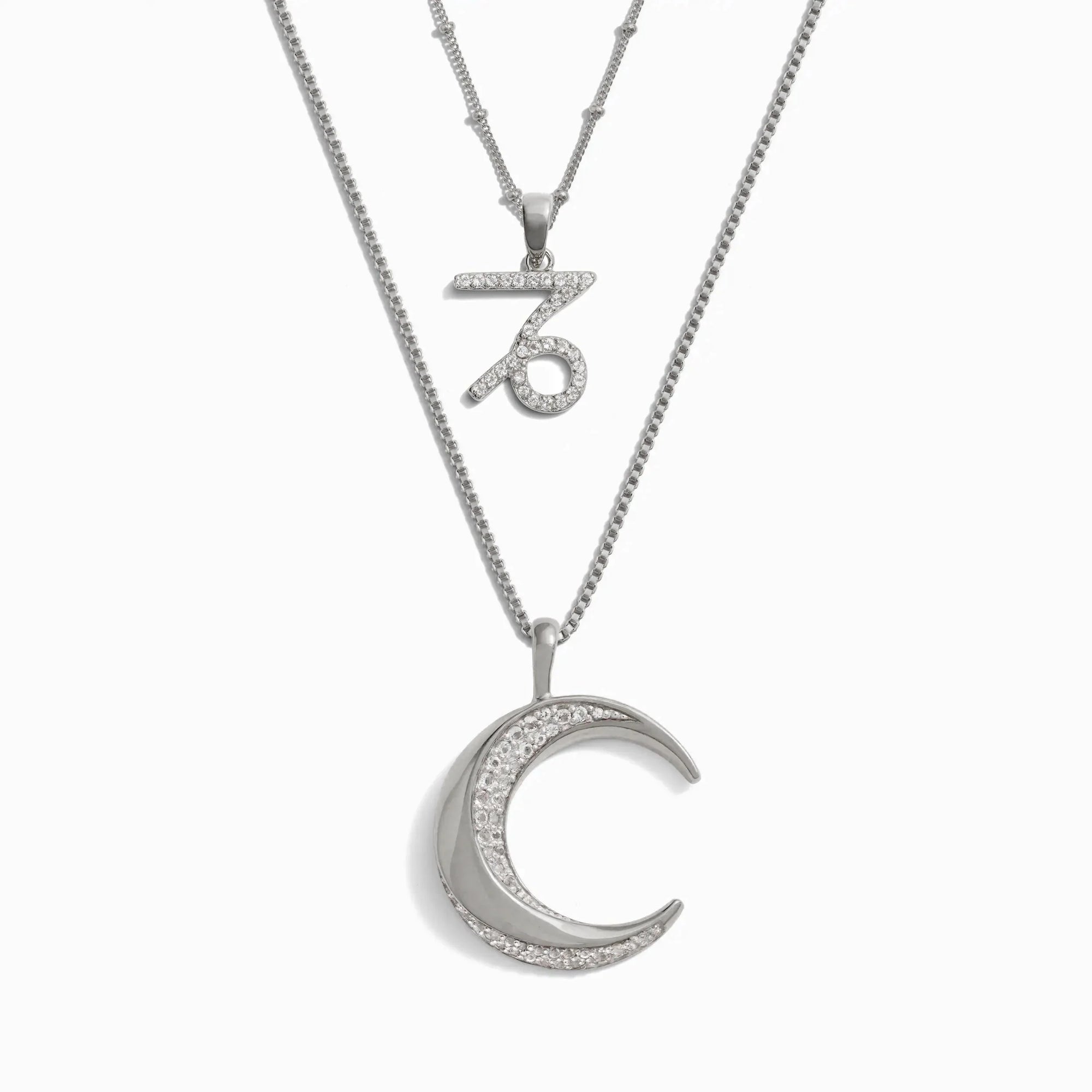 Twisted Moon and Gemstone Zodiac Set | Sterling Silver