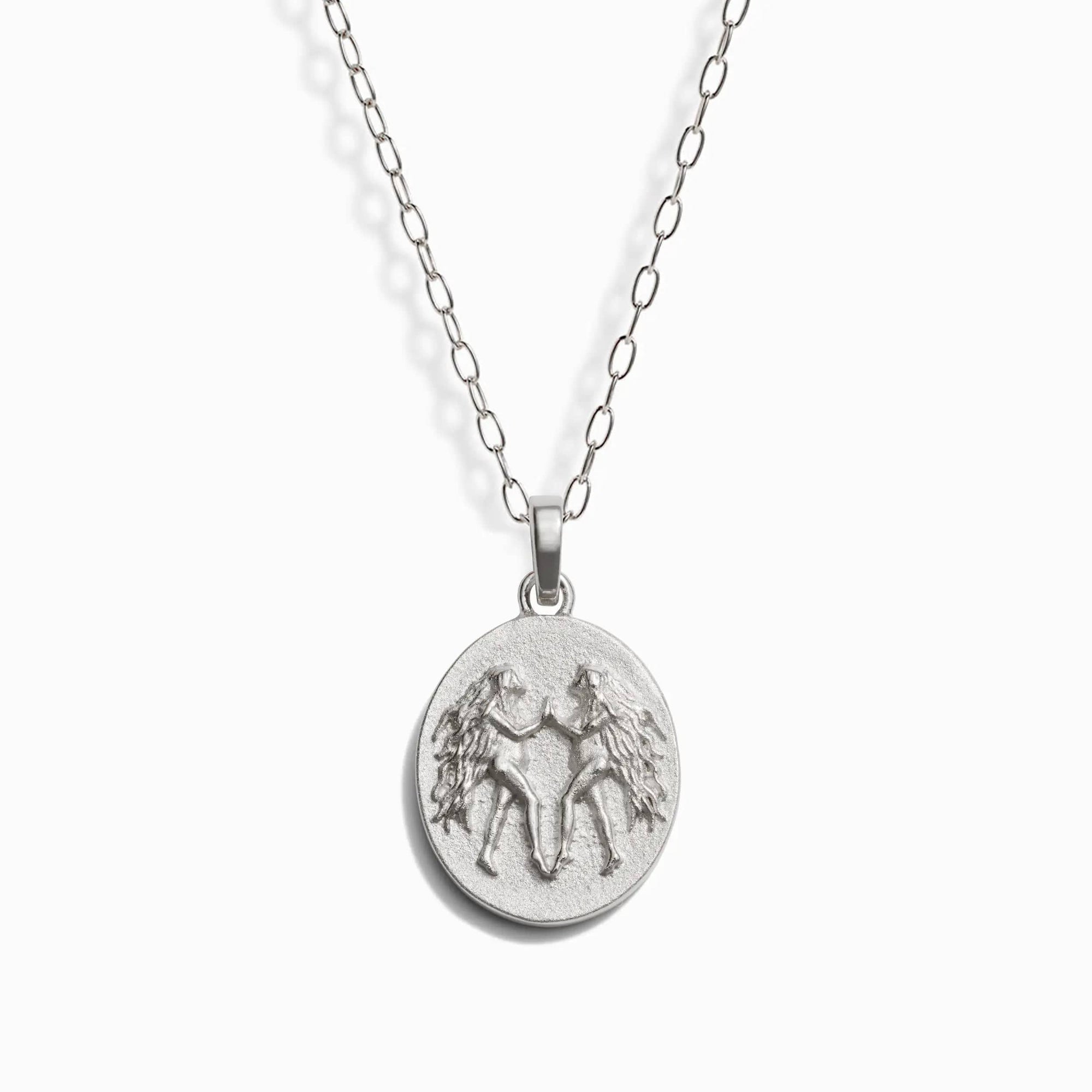 Zodiac Goddess Pendant + Mini Paperclip Chain | Sterling Silver