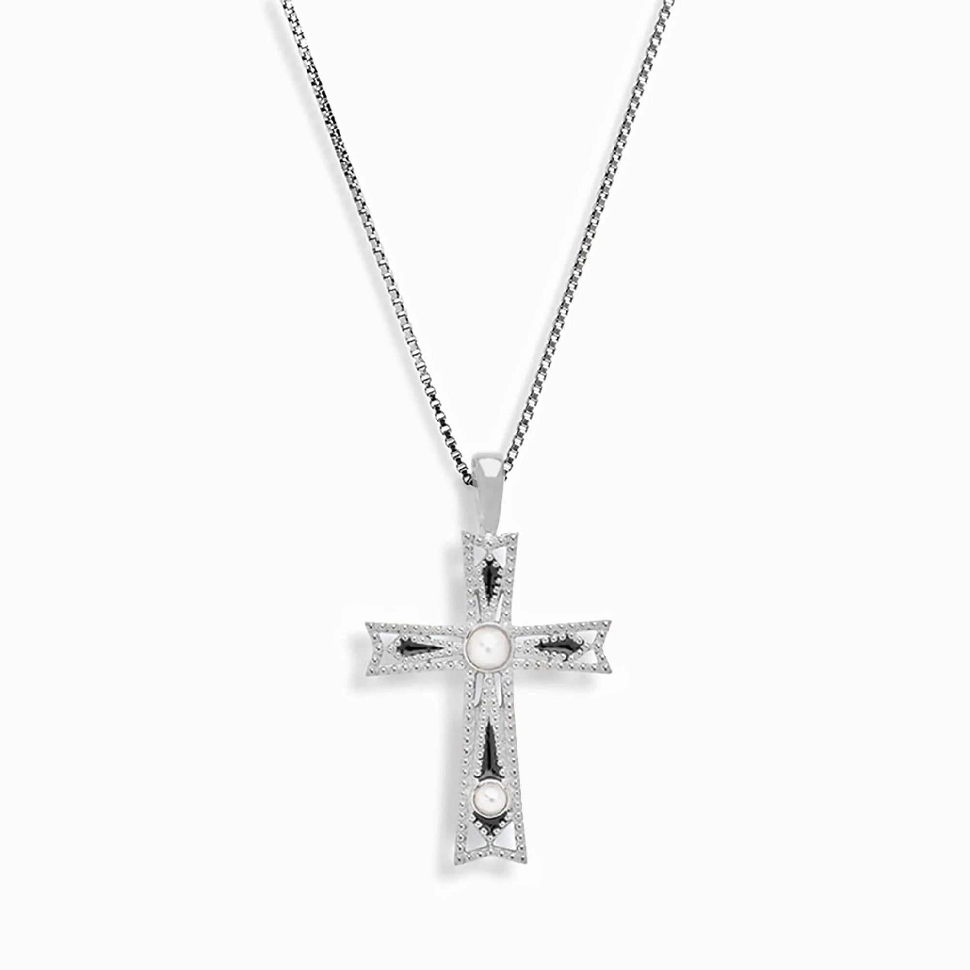 Enamel Cross Necklace | Sterling Silver