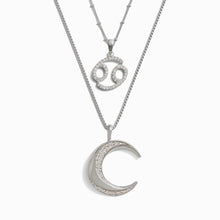 Twisted Moon and Gemstone Zodiac Set | Sterling Silver