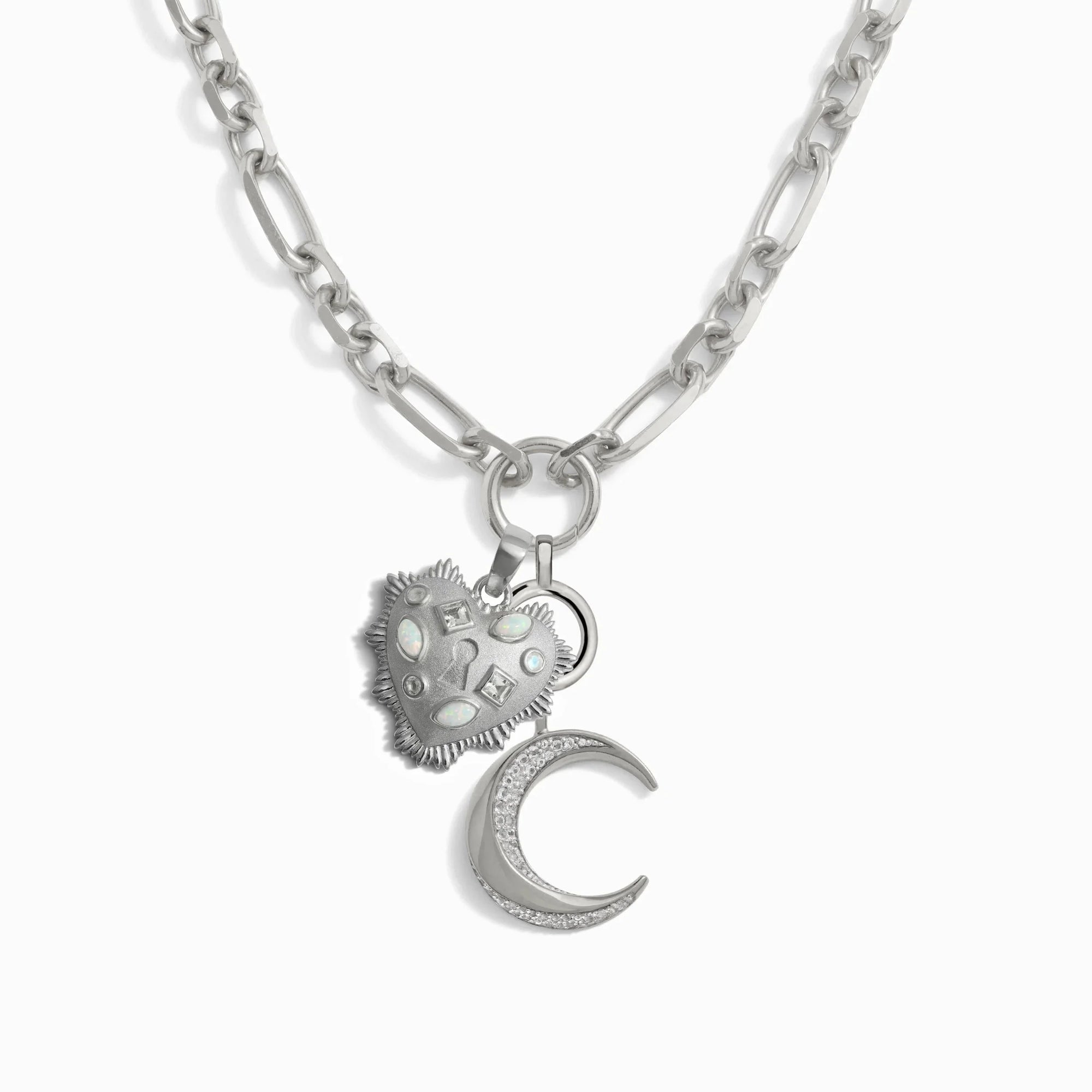 Moonstruck Gemstone Charm Necklace | Sterling Silver