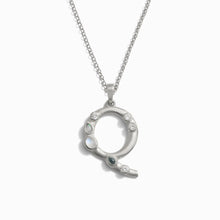 Silver Gemstone Initial Necklace | Sterling Silver