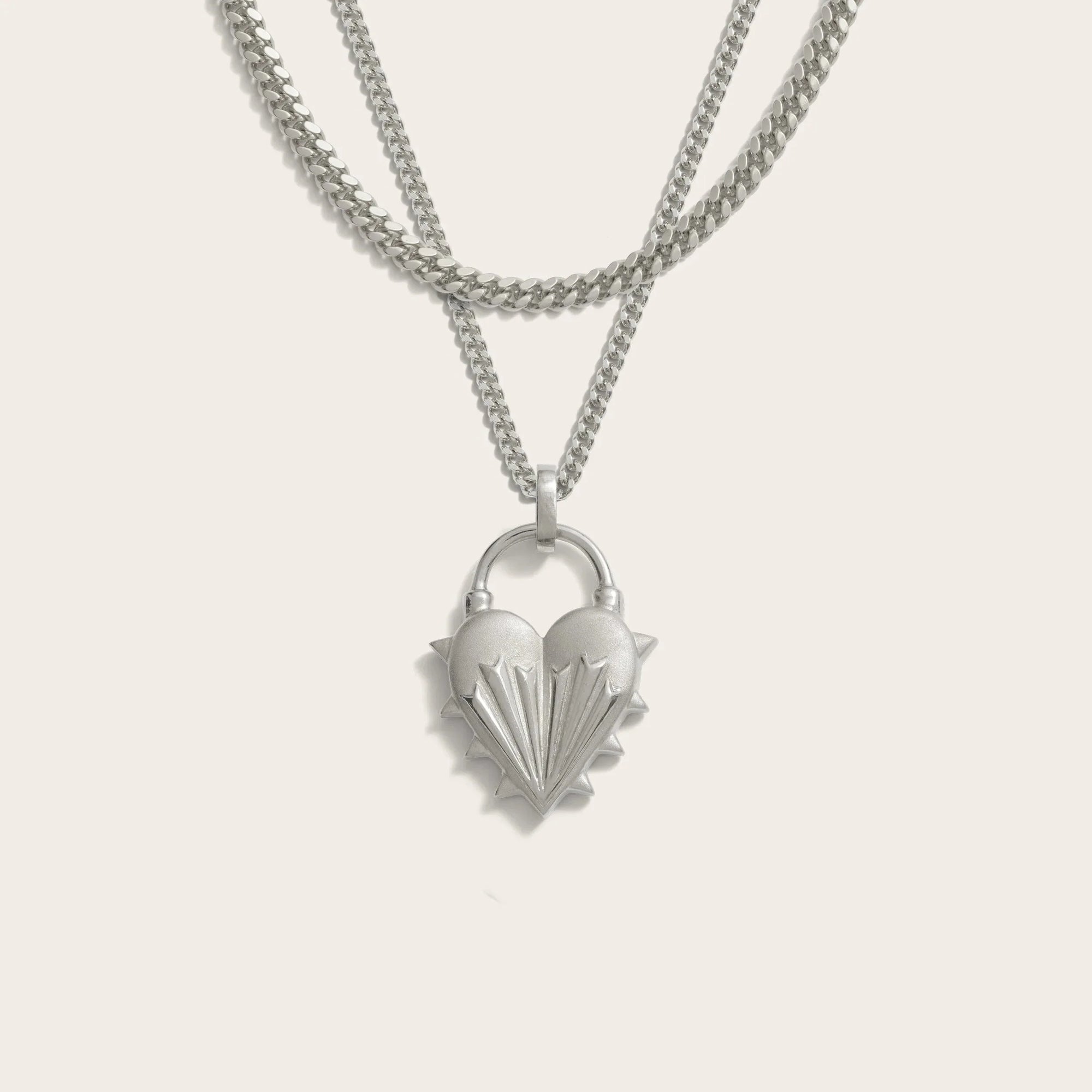 Spiked Heart Layering Set | Sterling Silver