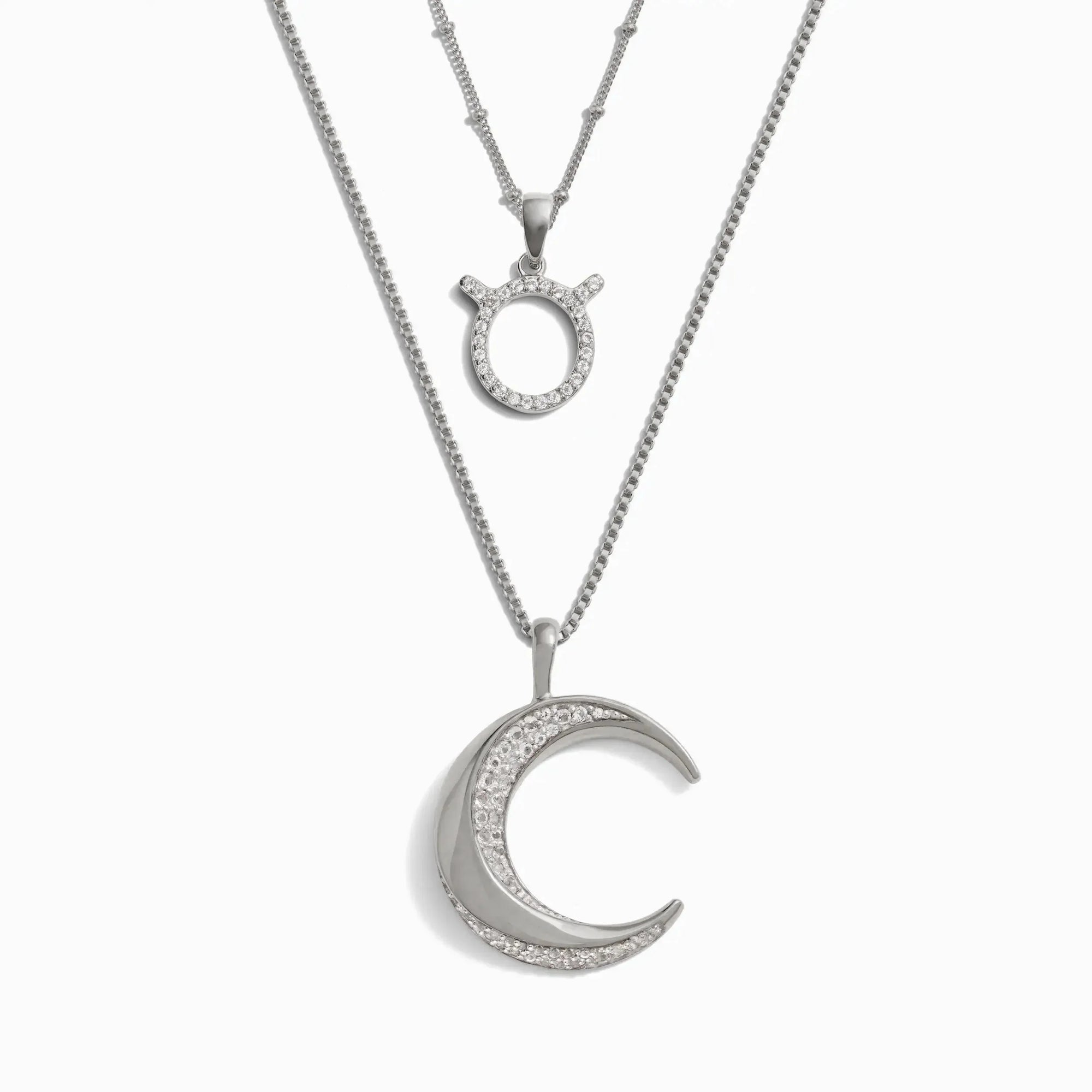 Twisted Moon and Gemstone Zodiac Set | Sterling Silver