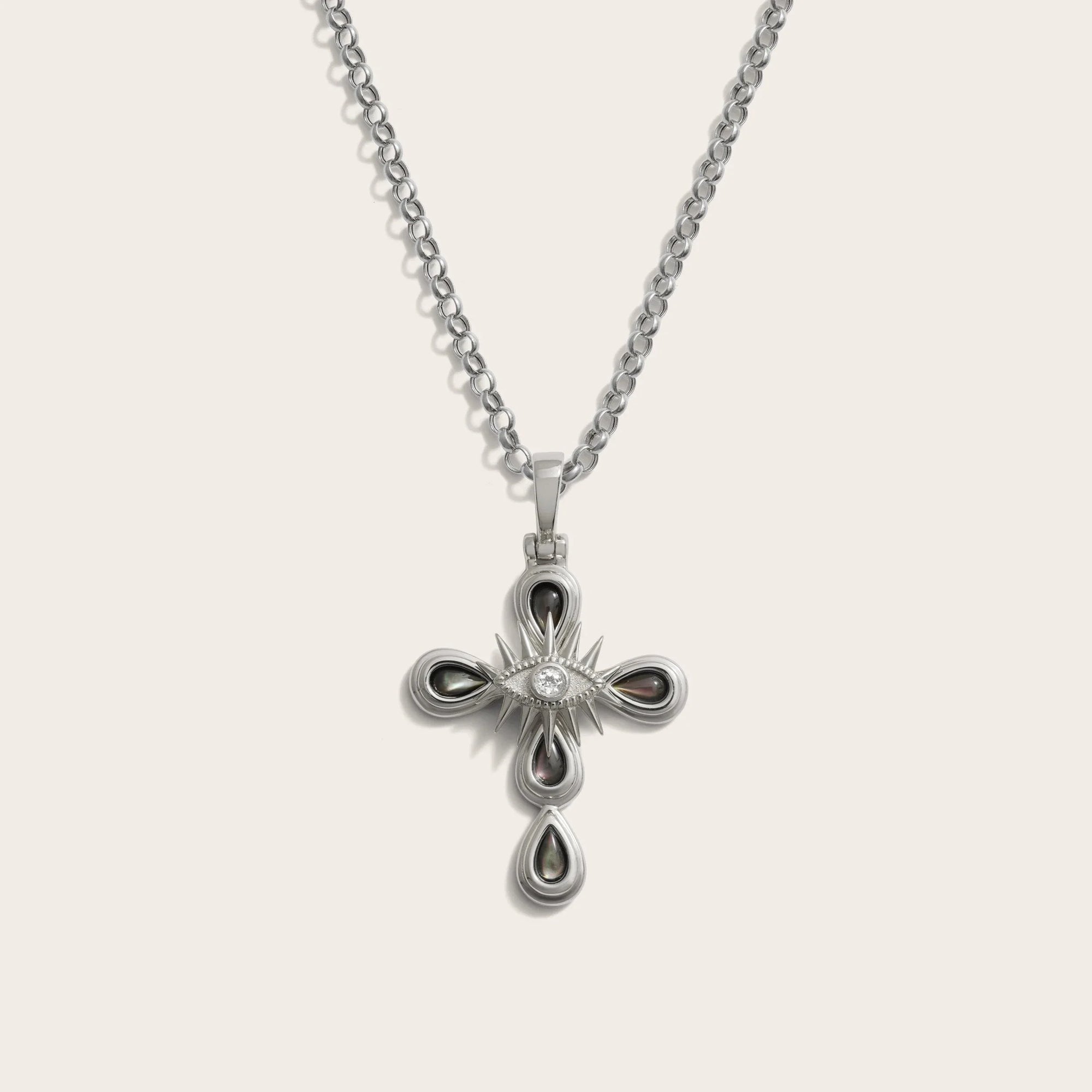 Third Eye Cross Necklace | Sterling Silver