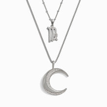 Twisted Moon and Gemstone Zodiac Set | Sterling Silver
