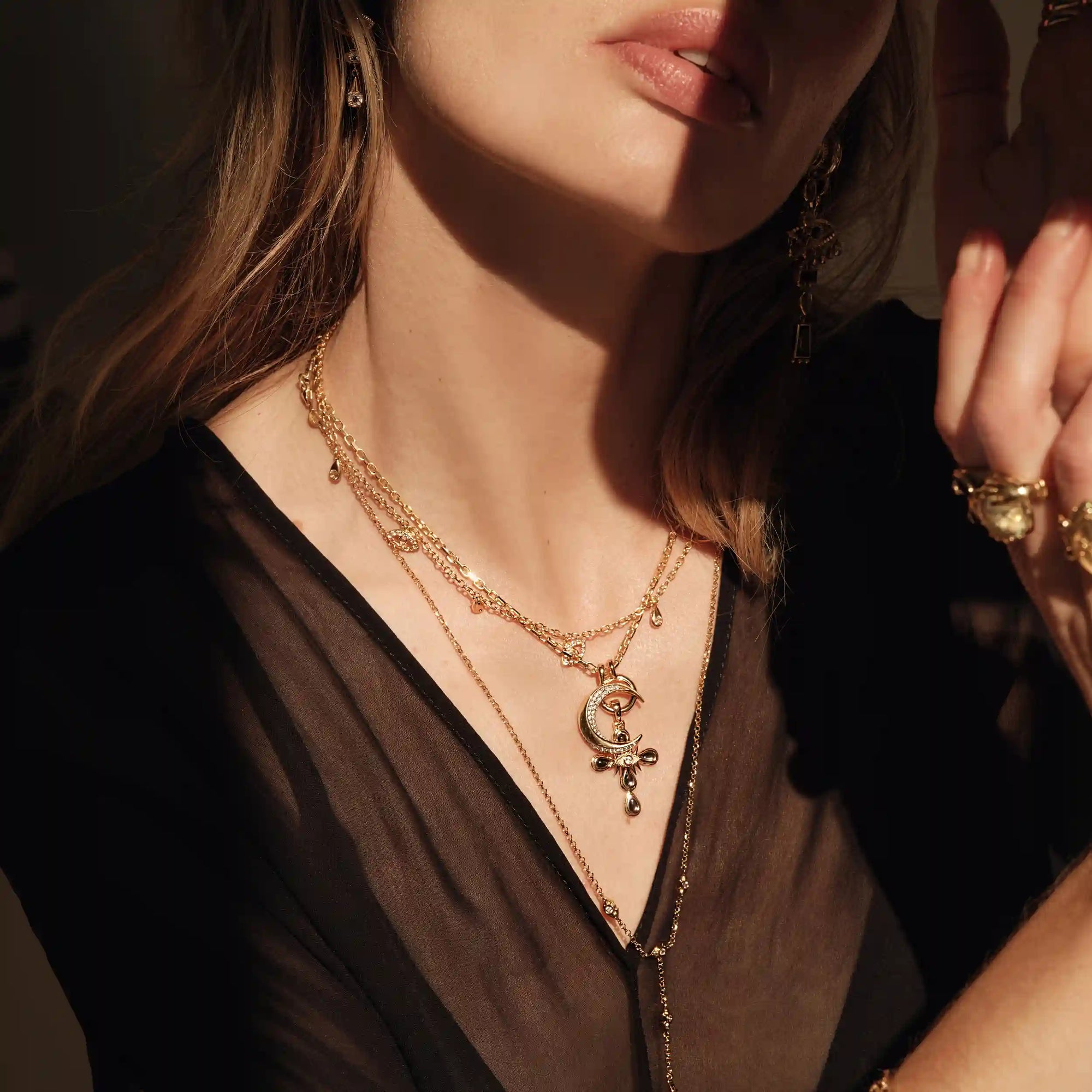 Third Eye Cross Necklace | Sterling Silver