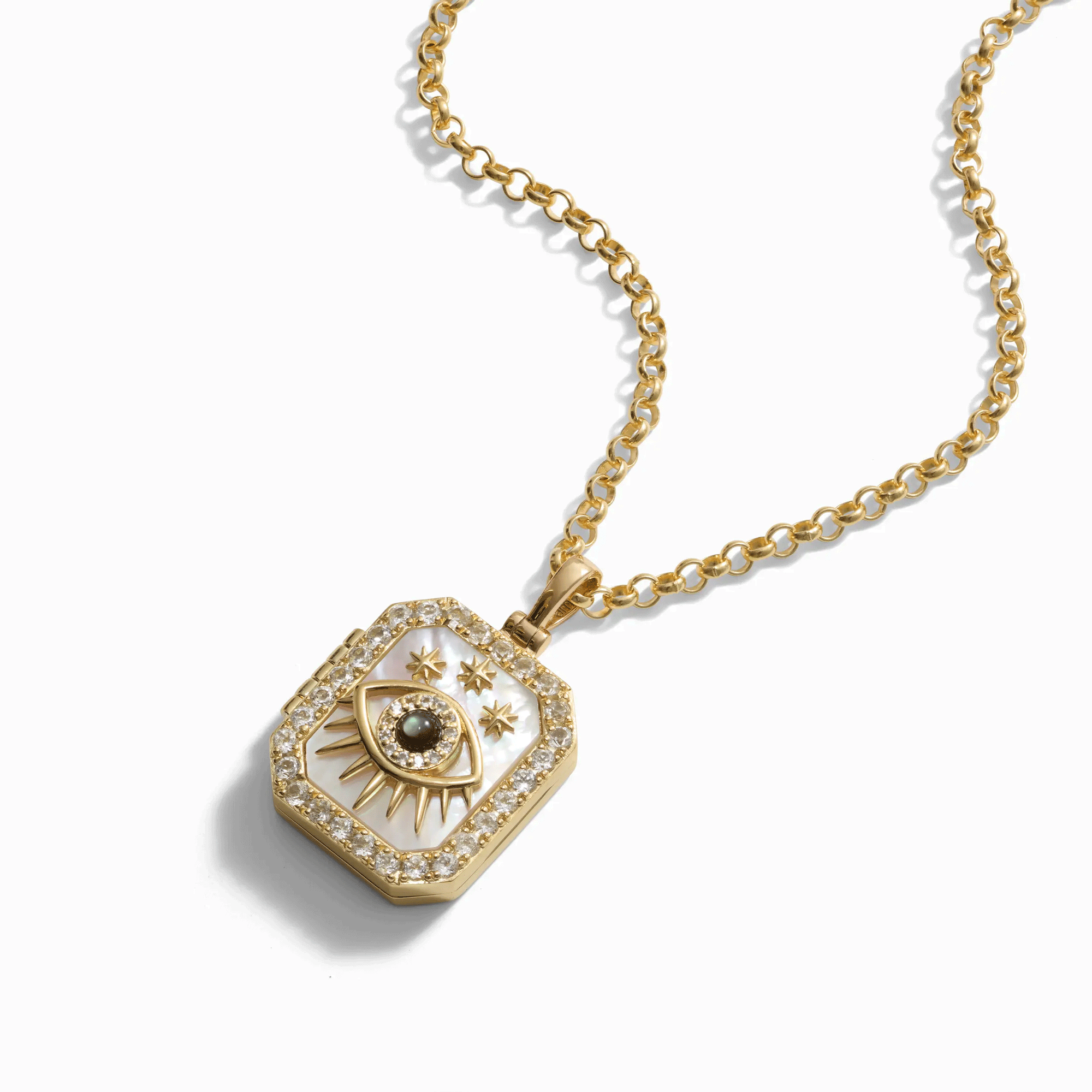 Third Eye Locket Necklace | 14K Yellow Gold Vermeil