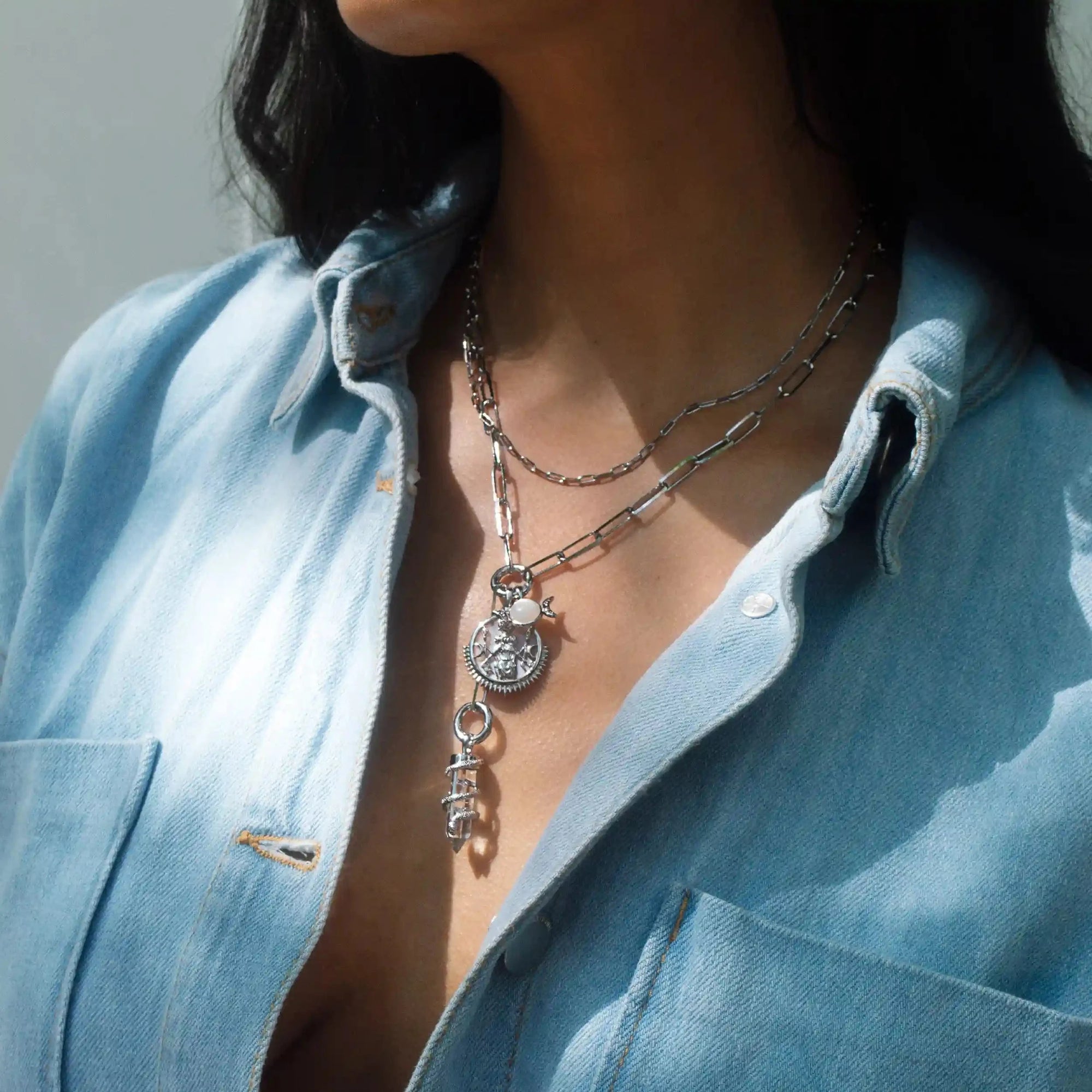 Witch Goddess Charm Lariat | 14K Yellow Gold Vermeil