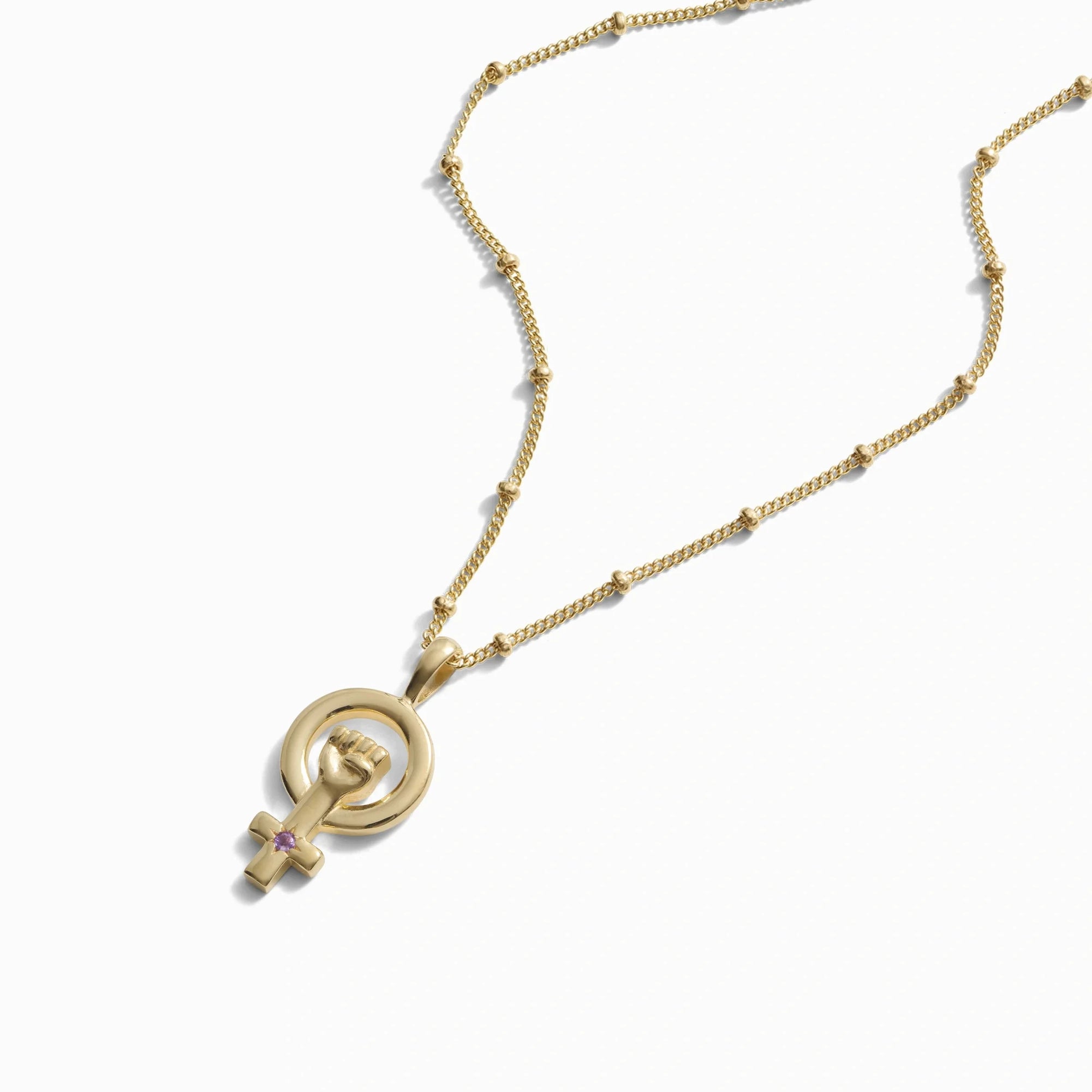 Woman Power Necklace | 14K Yellow Gold Vermeil