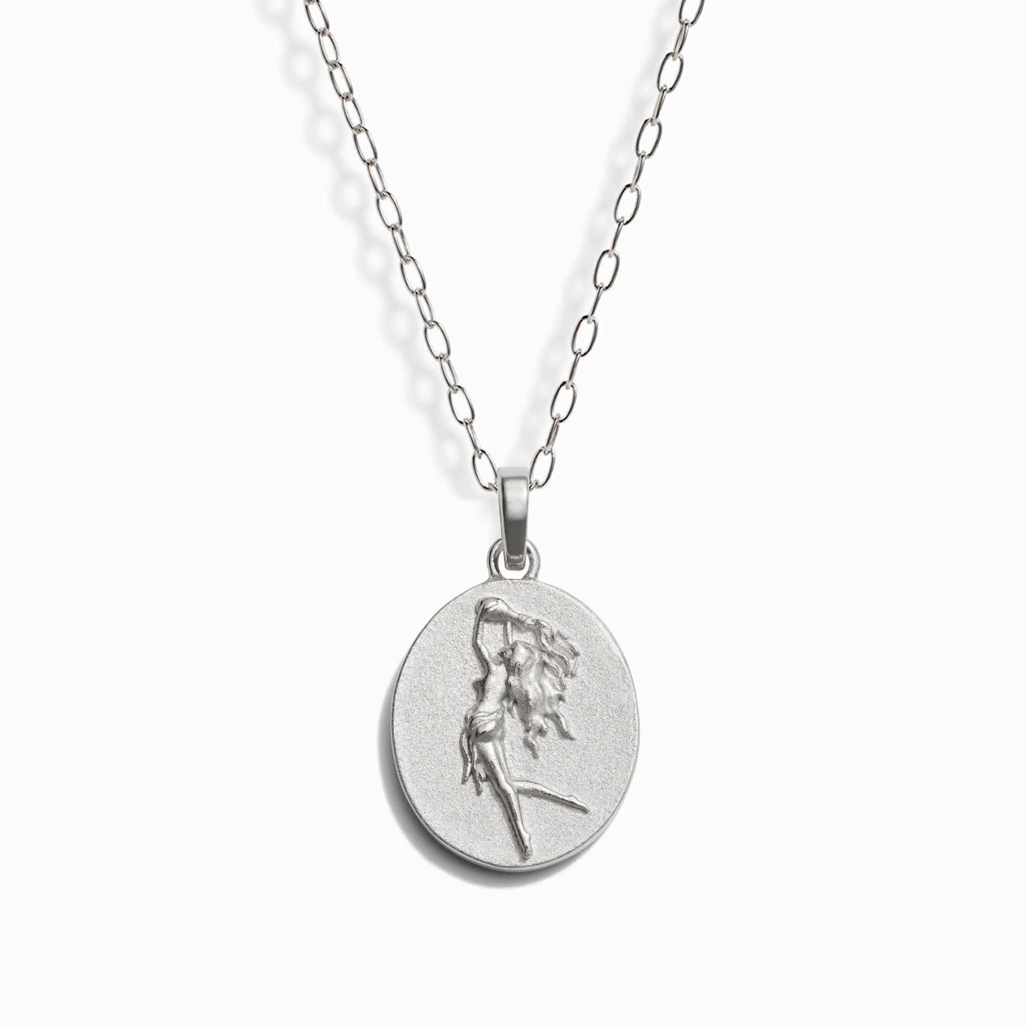 Zodiac Goddess Pendant + Mini Paperclip Chain | Sterling Silver