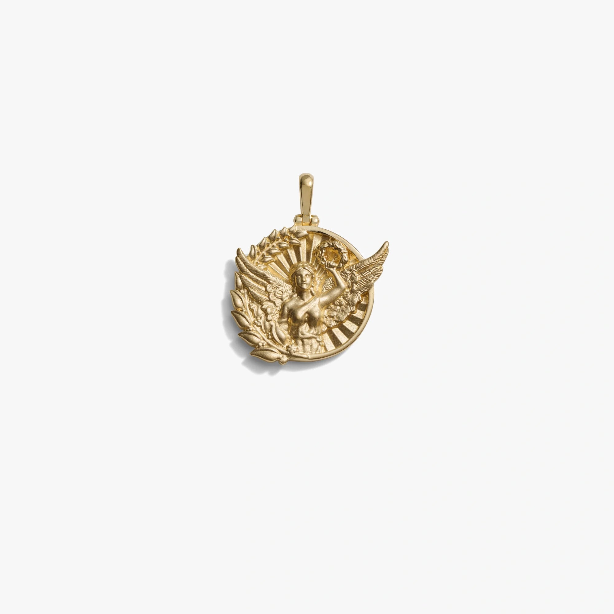 Awe Inspired Pendants 14K Yellow Gold Vermeil / Nike Goddess Coin Pendant