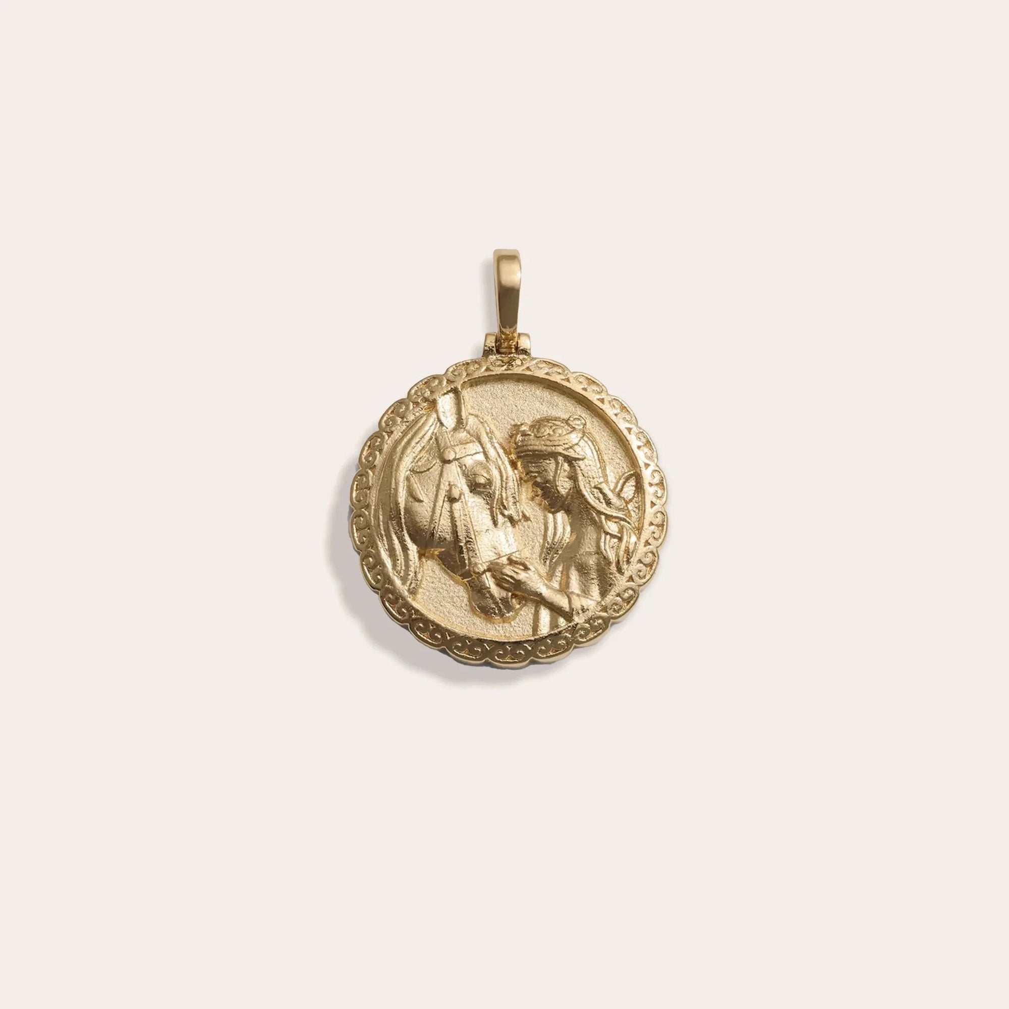 Goddess Coin Pendant | 14K Yellow Gold Vermeil