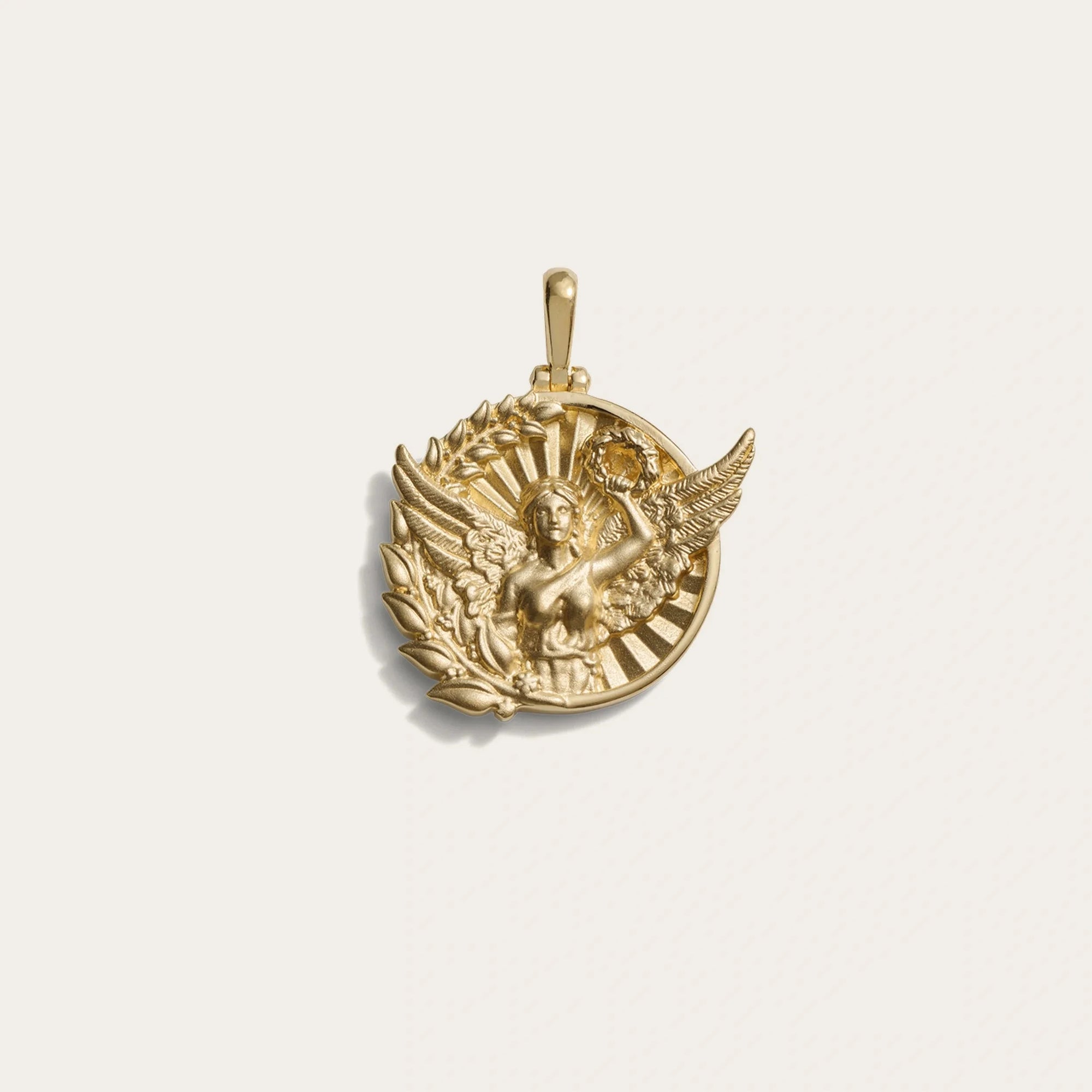 Goddess Coin Pendant | 14K Yellow Gold Vermeil