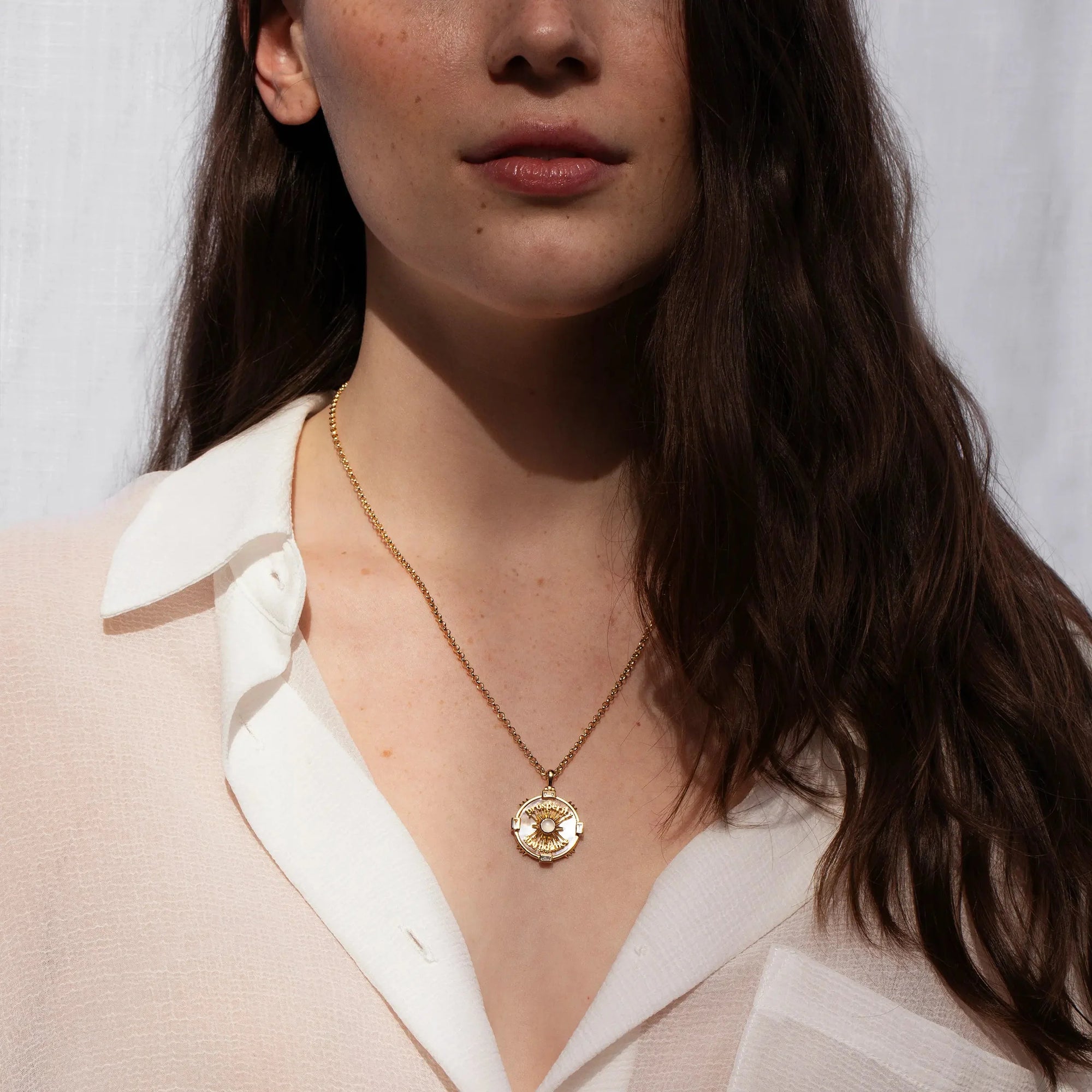 Prosperity Affirmation Coin Necklace | 14K Yellow Gold Vermeil