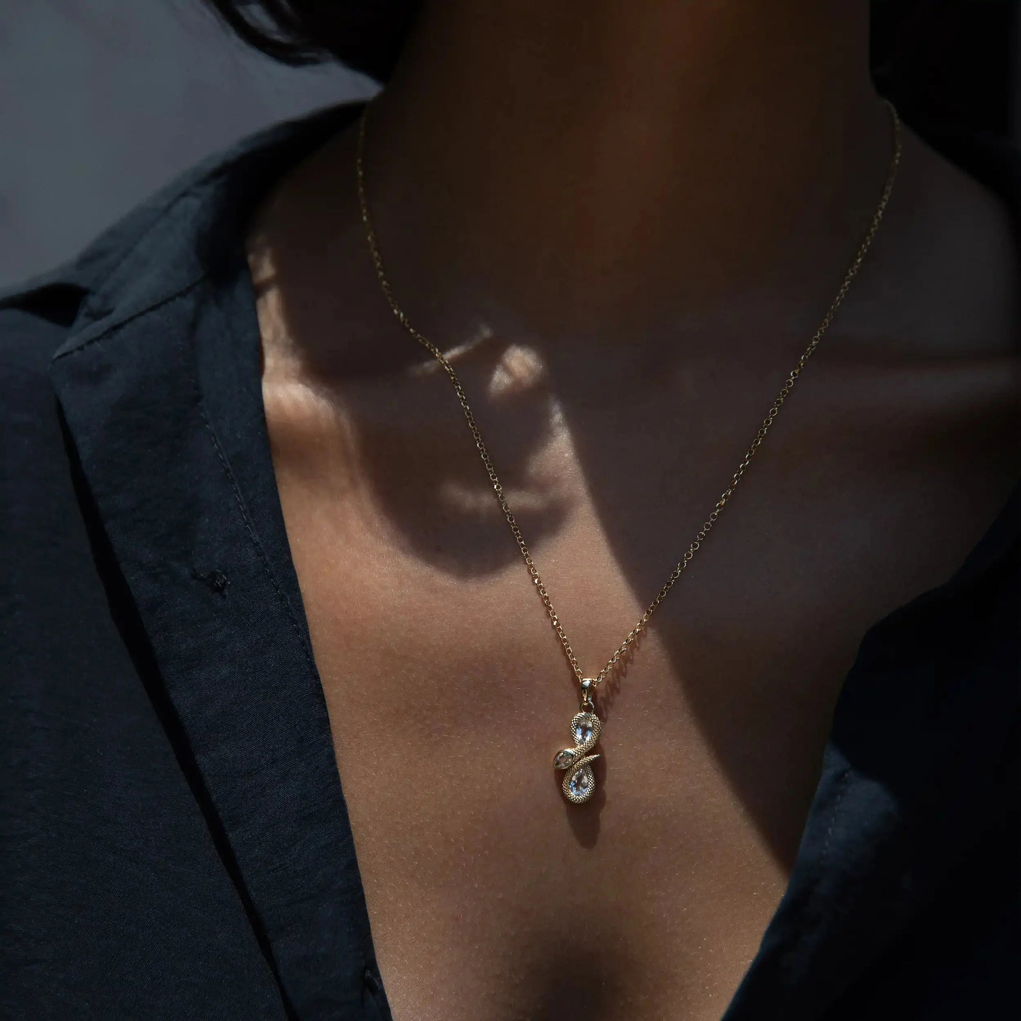 Infinity Snake Necklace | 14K Yellow Gold Vermeil