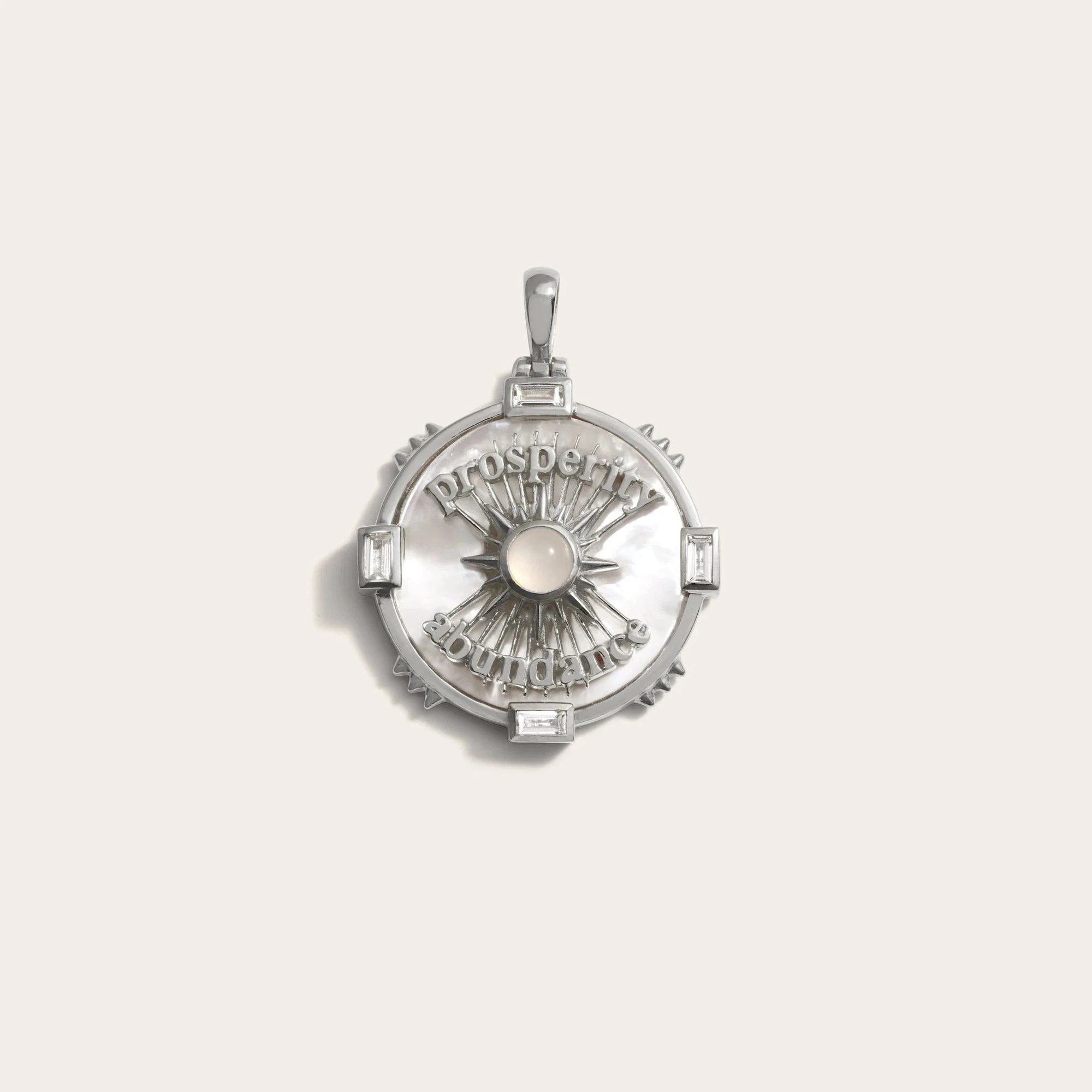 Prosperity Pearl Charm Necklace | Sterling Silver