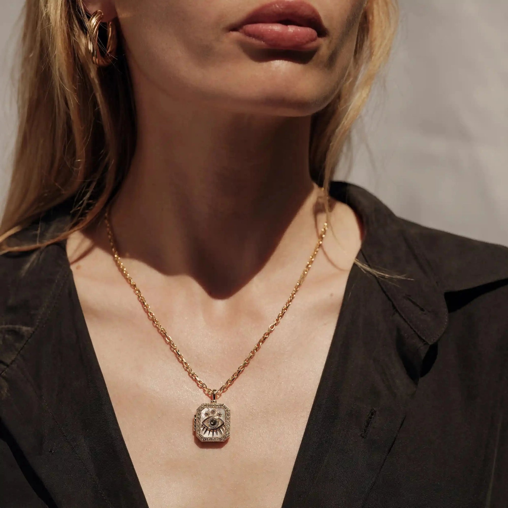 Third Eye Locket Necklace | 14K Yellow Gold Vermeil