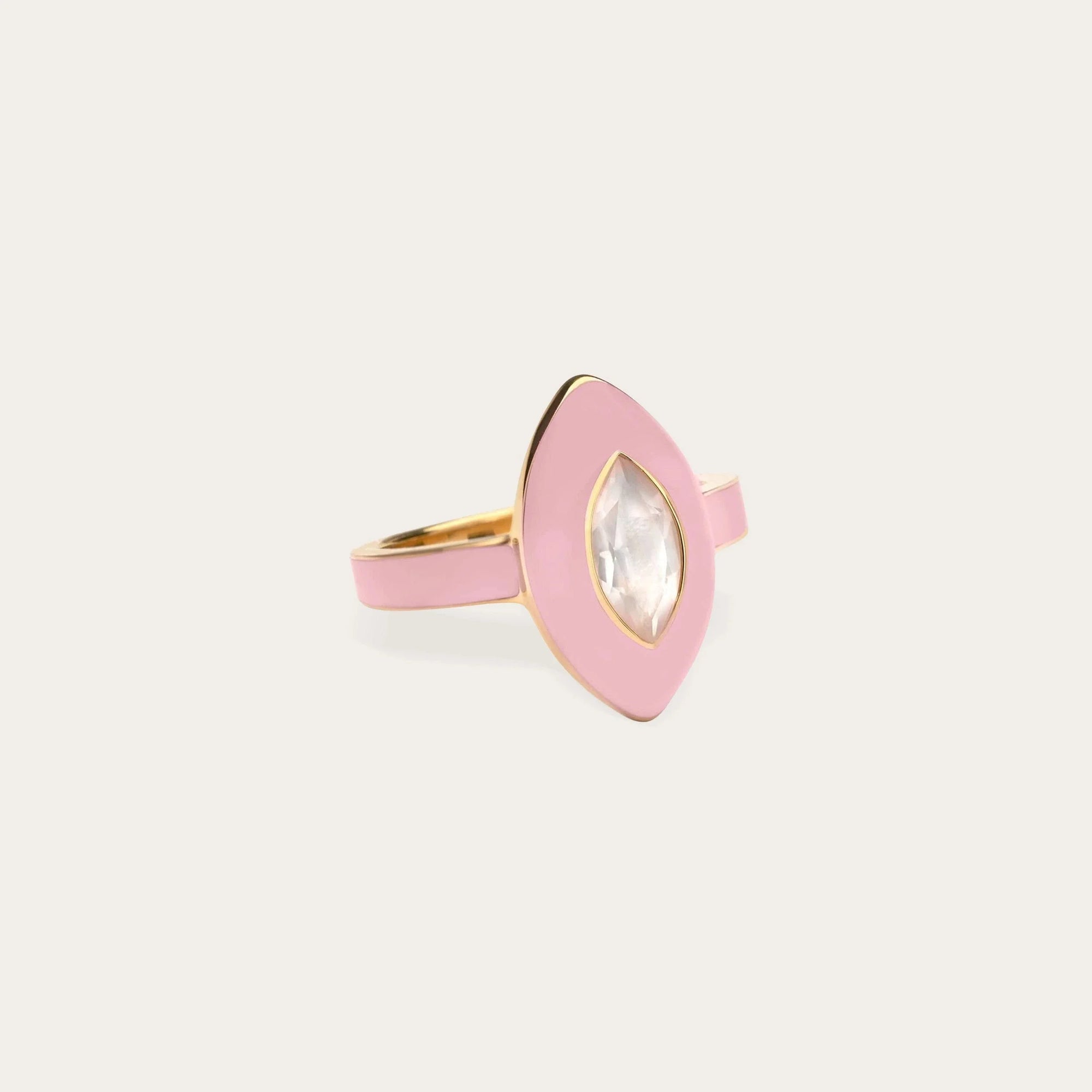 Blush Quartz Aura Ring | 14K Yellow Gold Vermeil