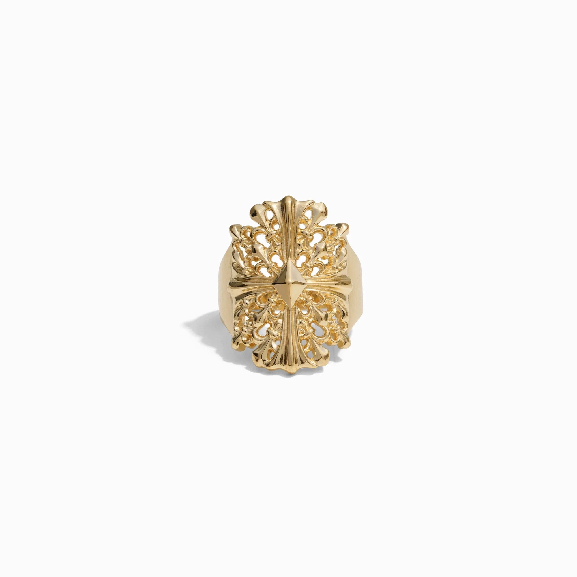 Cross Shield Ring | 14K Yellow Gold Vermeil
