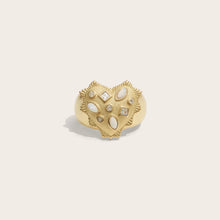 White Radiant Heart Ring | 14K Yellow Gold Vermeil