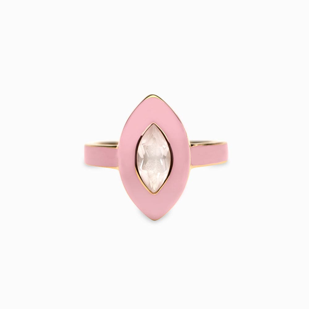 Blush Quartz Aura Ring | 14K Yellow Gold Vermeil