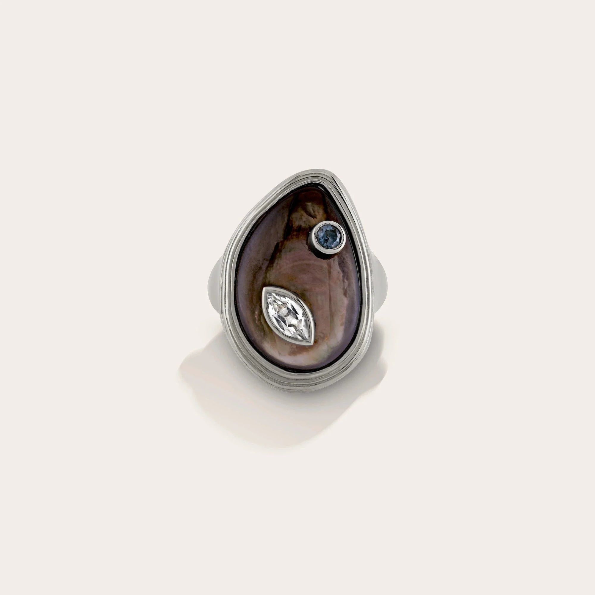 Organic Pearl Gemstone Ring | Sterling Silver