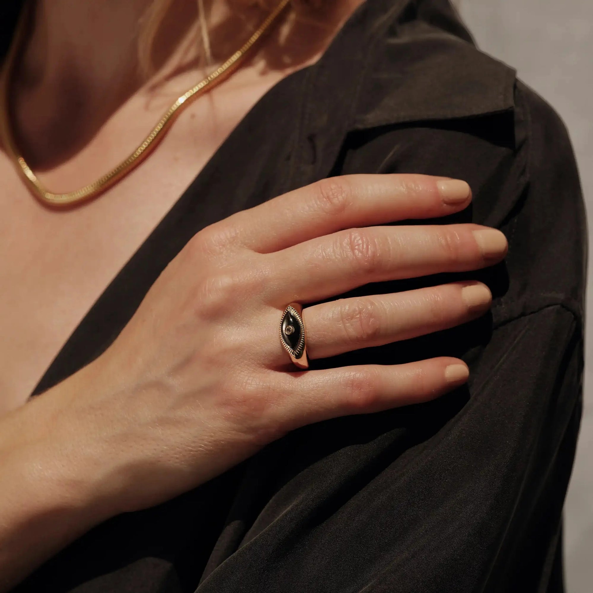 Third Eye Black Mother of Pearl Ring | Sterling Silver