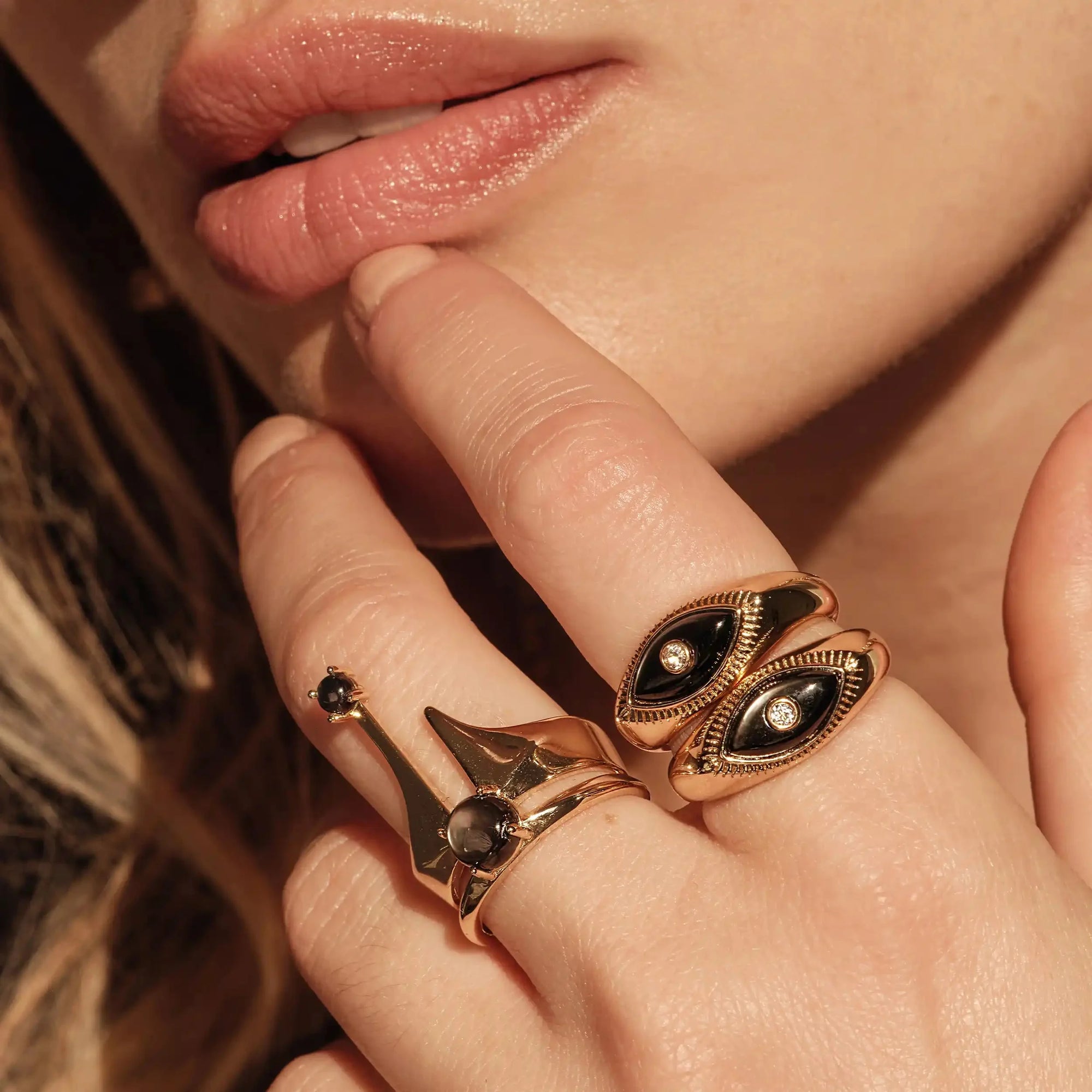 Third Eye Black Mother of Pearl Ring | Sterling Silver