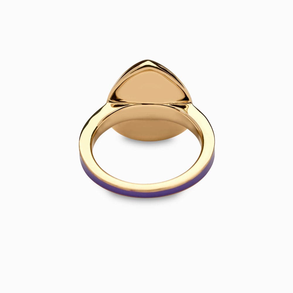 Violet Amethyst Aura Ring | 14K Yellow Gold Vermeil