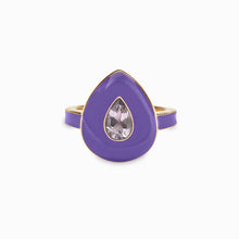 Violet Amethyst Aura Ring | 14K Yellow Gold Vermeil
