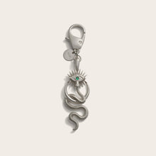 Crescent Snake Eye Bag Charm | Brass/Rhodium