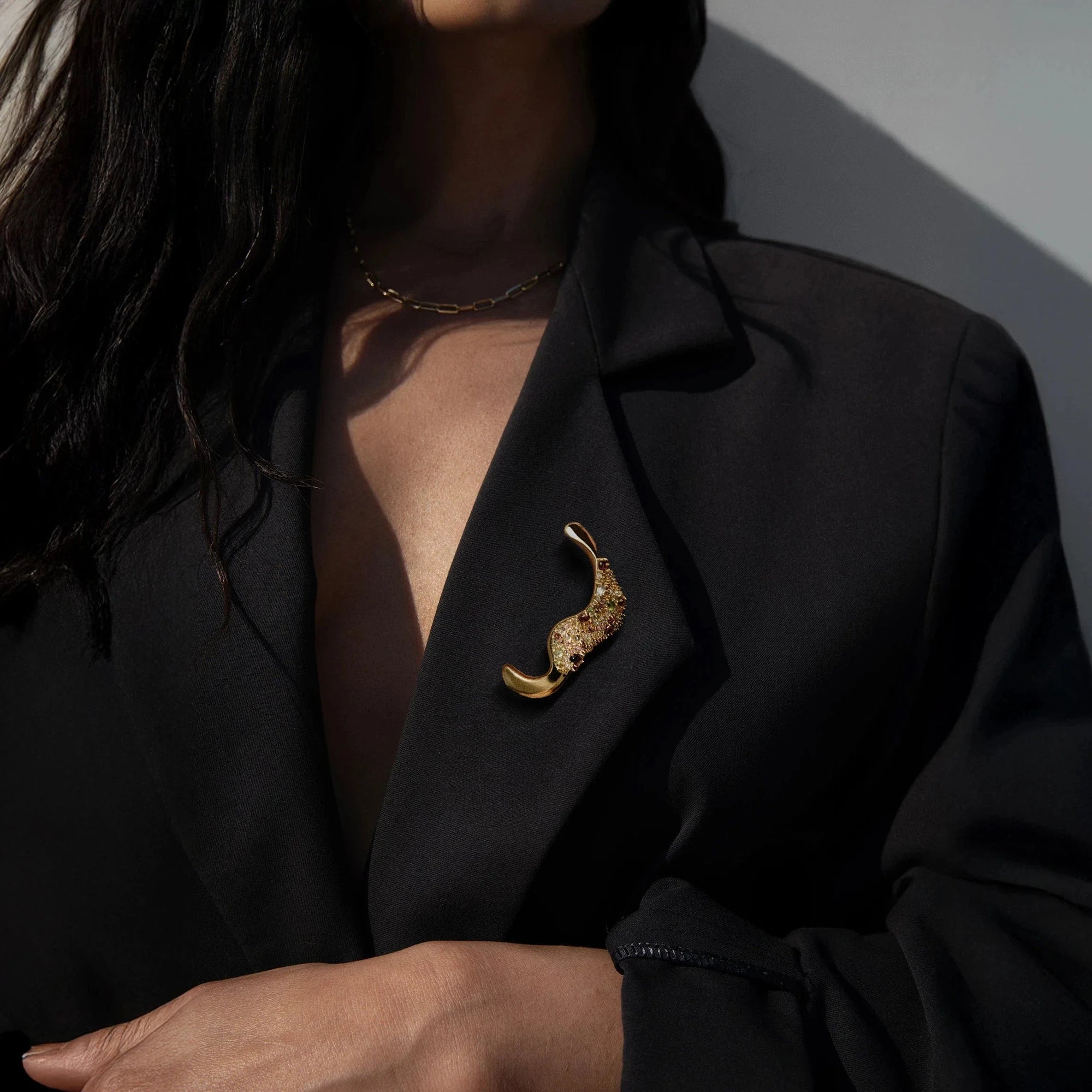 Awe Inspired  Accessories Encrusted Abstract Brooch