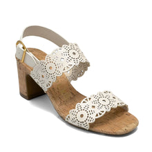 Glen Sandal Heel | Beige Bisque Perf Faux Nubuck