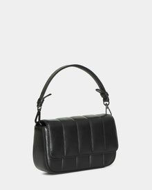 The Rudsak CHARLI X - 8324009 Black is a black, rectangular convertible crossbody bag with a short curved handle and vertical stitch detailing on the flap, shown against a plain white background.