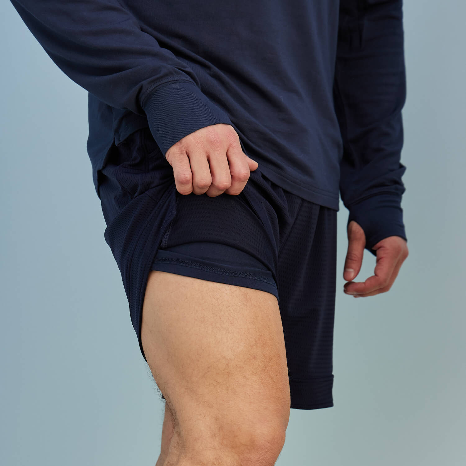 Breathable Mesh Lounge Shorts with Modal Lining | Navy