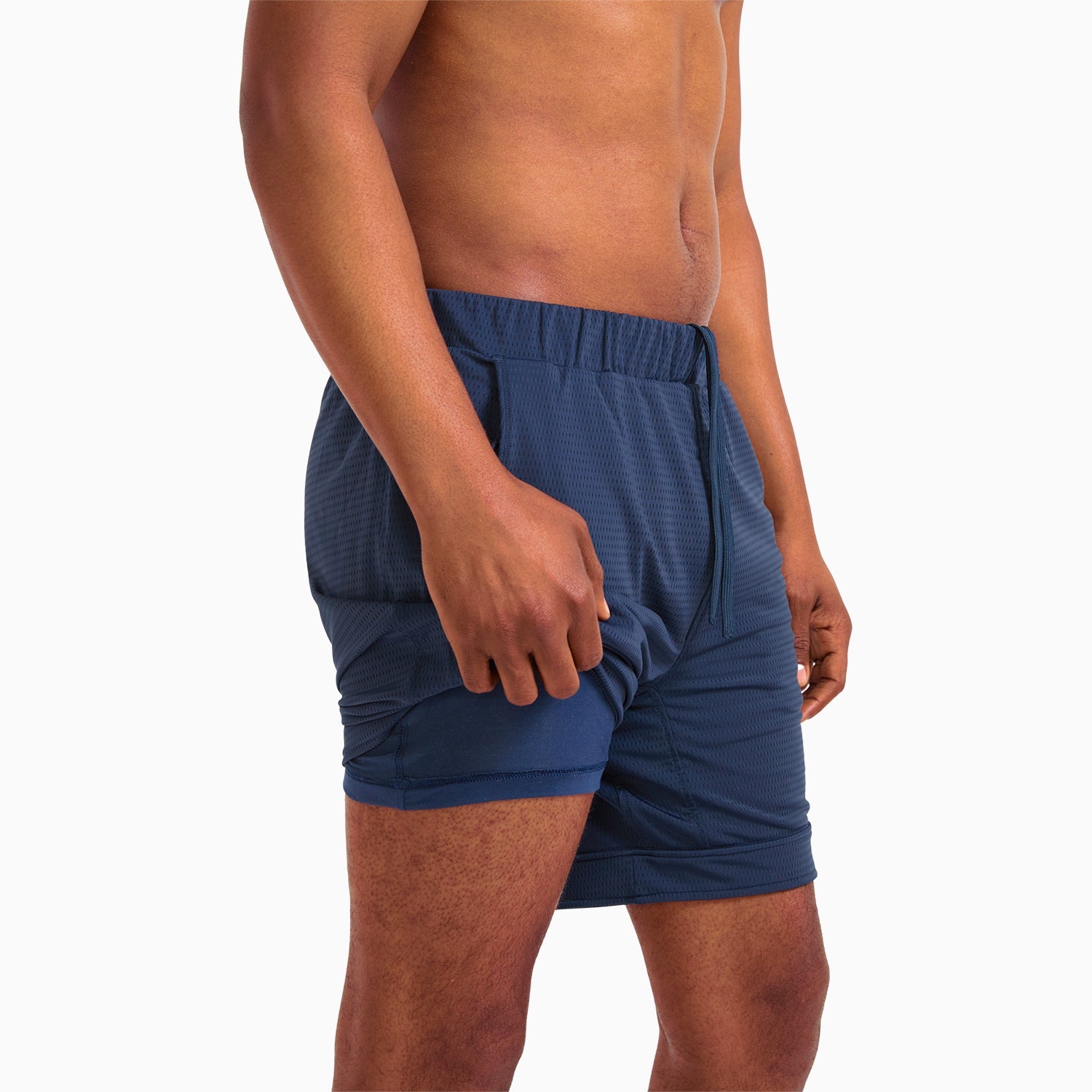 Breathable Mesh Lounge Shorts with Modal Lining | Navy