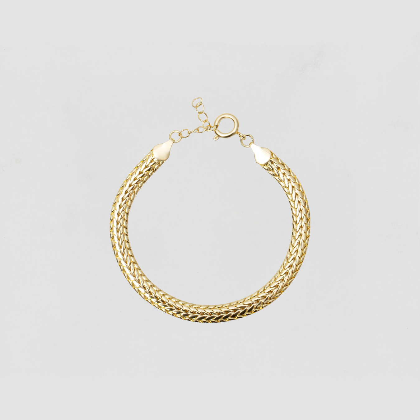 The Bianca Braided Link Bracelet | 18Kt Gold Plated Brass