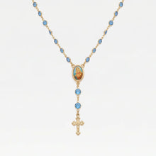 The Mary Blue Stone Rosary Necklace | 18Tk Gold Filled