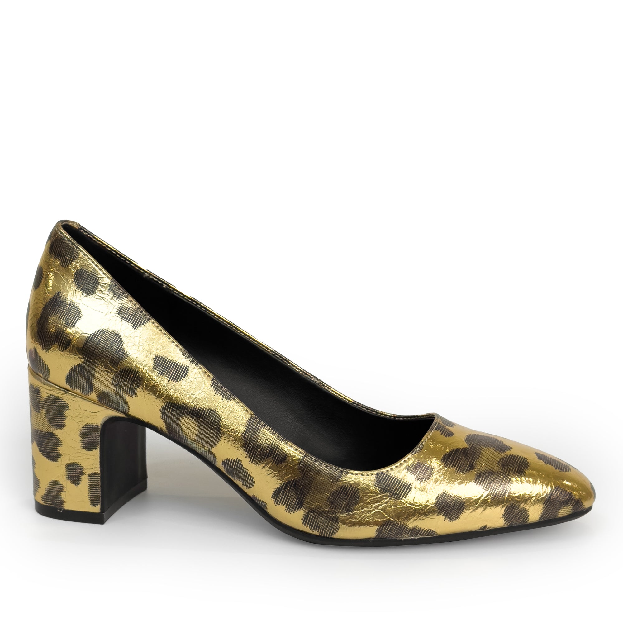 Minetta | Gold Multi Metallic Leopard Faux Leather