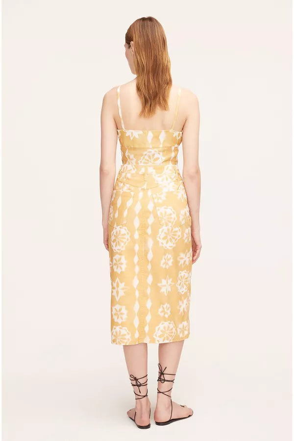 Paper Fleur Cotton Canvas Midi Skirt | Paper Fleur Ginger Combo