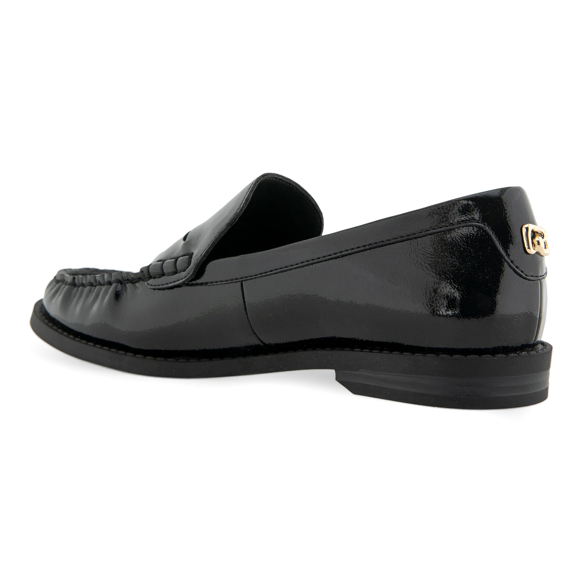 Sienna | Black Crinkle Patent Faux Leather