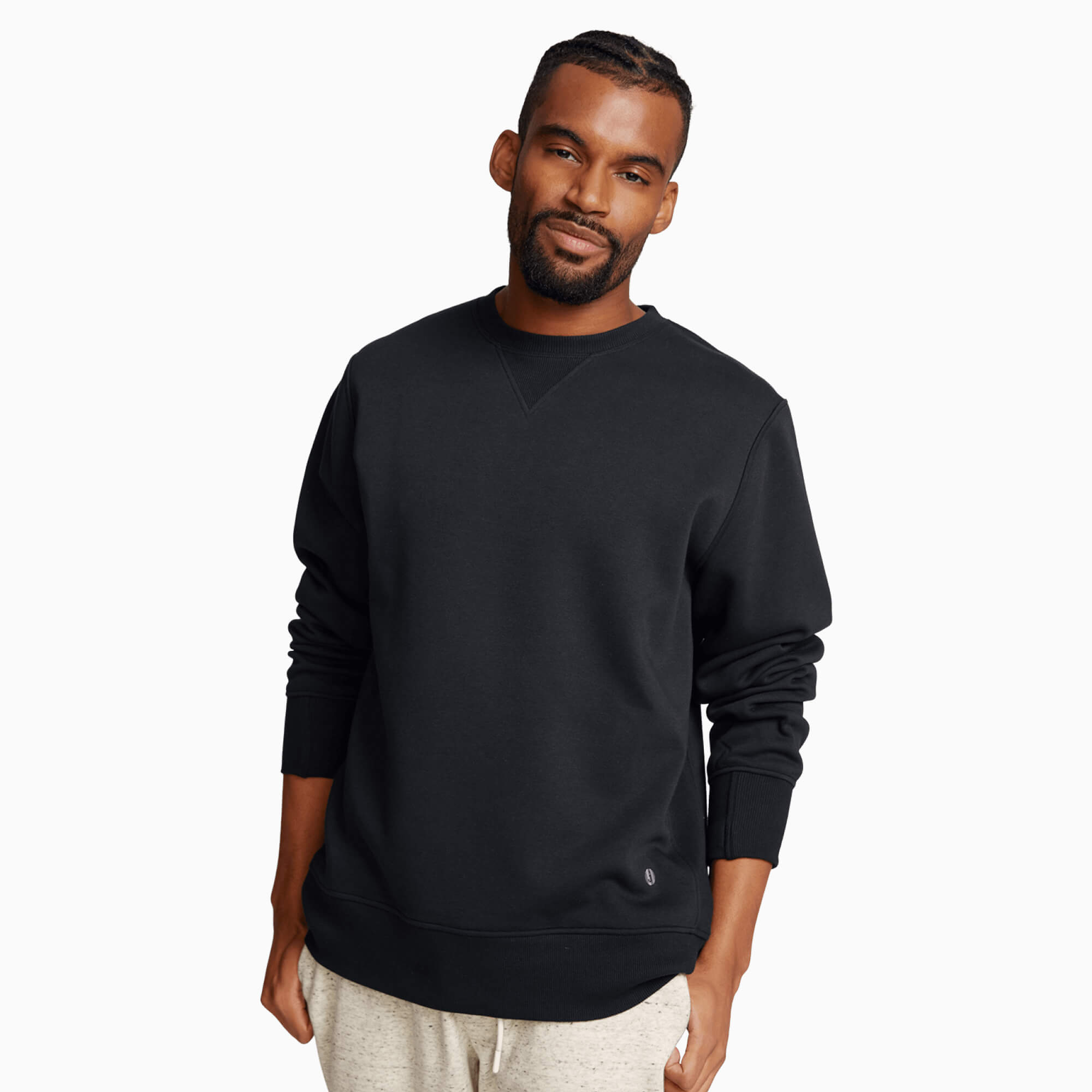 Heavyweight Recycled Fleece Crewneck | Black