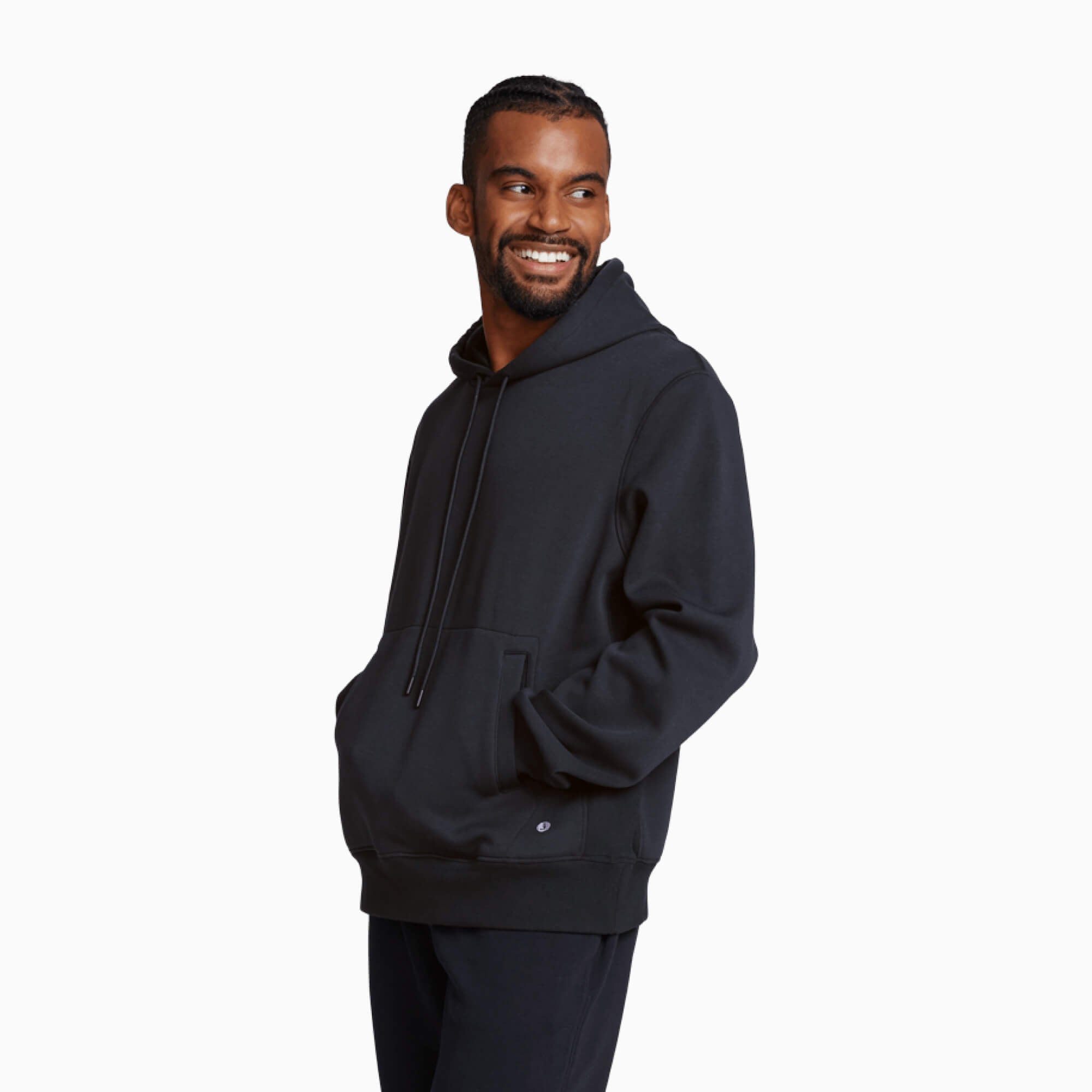 Heavyweight Recycled Fleece Hoodie | Black