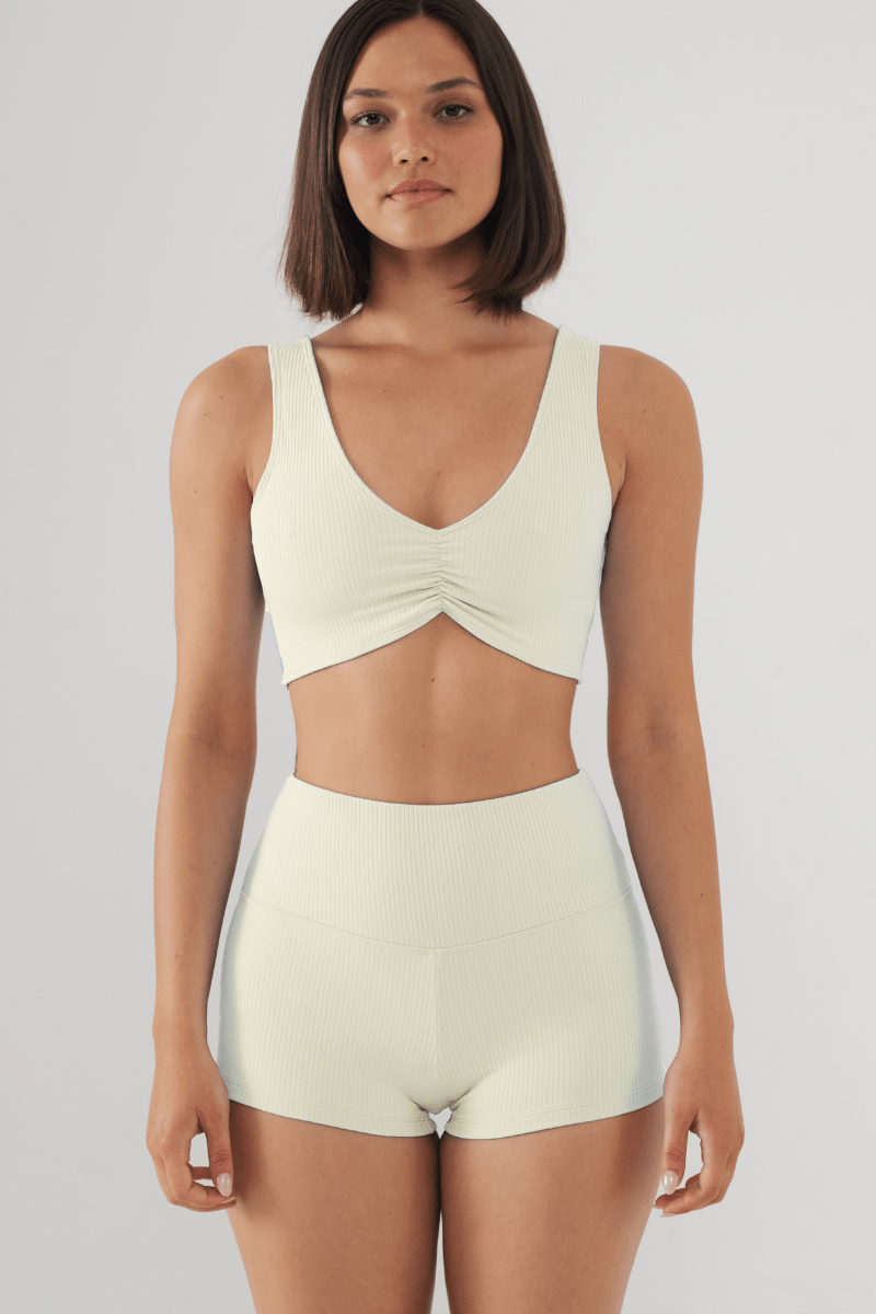 Kim Variation Bikini Top | Cream Rib
