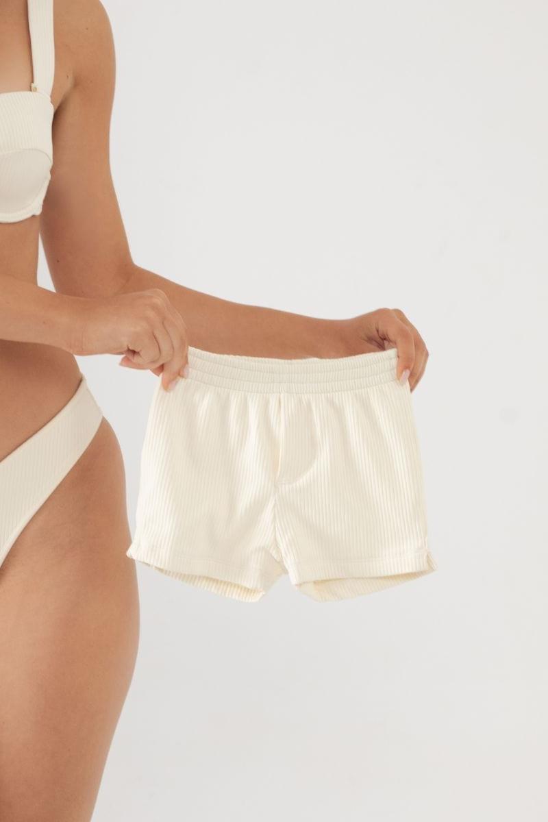 Mini Swim Trunk | Cream Rib