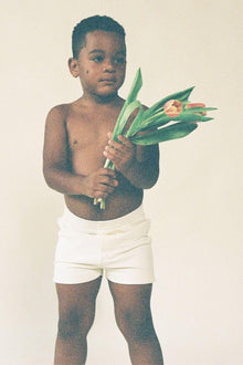 Mini Swim Trunk | Cream Rib