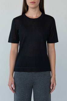 Crew Neck Sweater Tee | Black