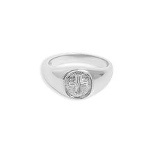 The Embossed Cross Signet Ring | 18KT Gold Vermeil & Sterling Silver