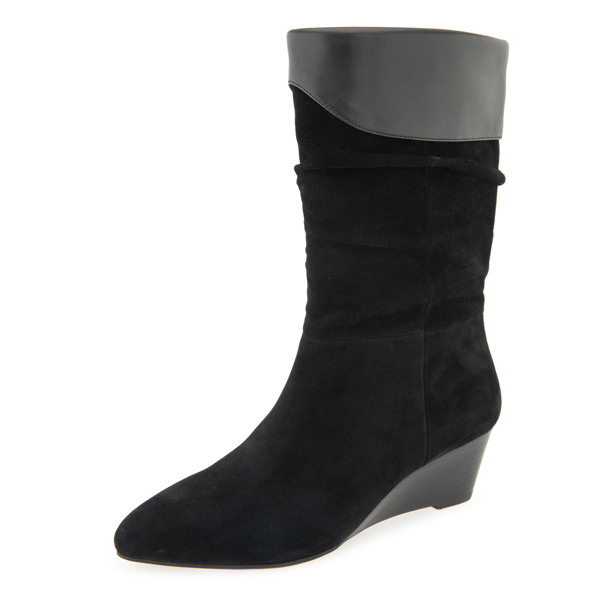 Carmela | Black Suede/Soft Nappa Leather
